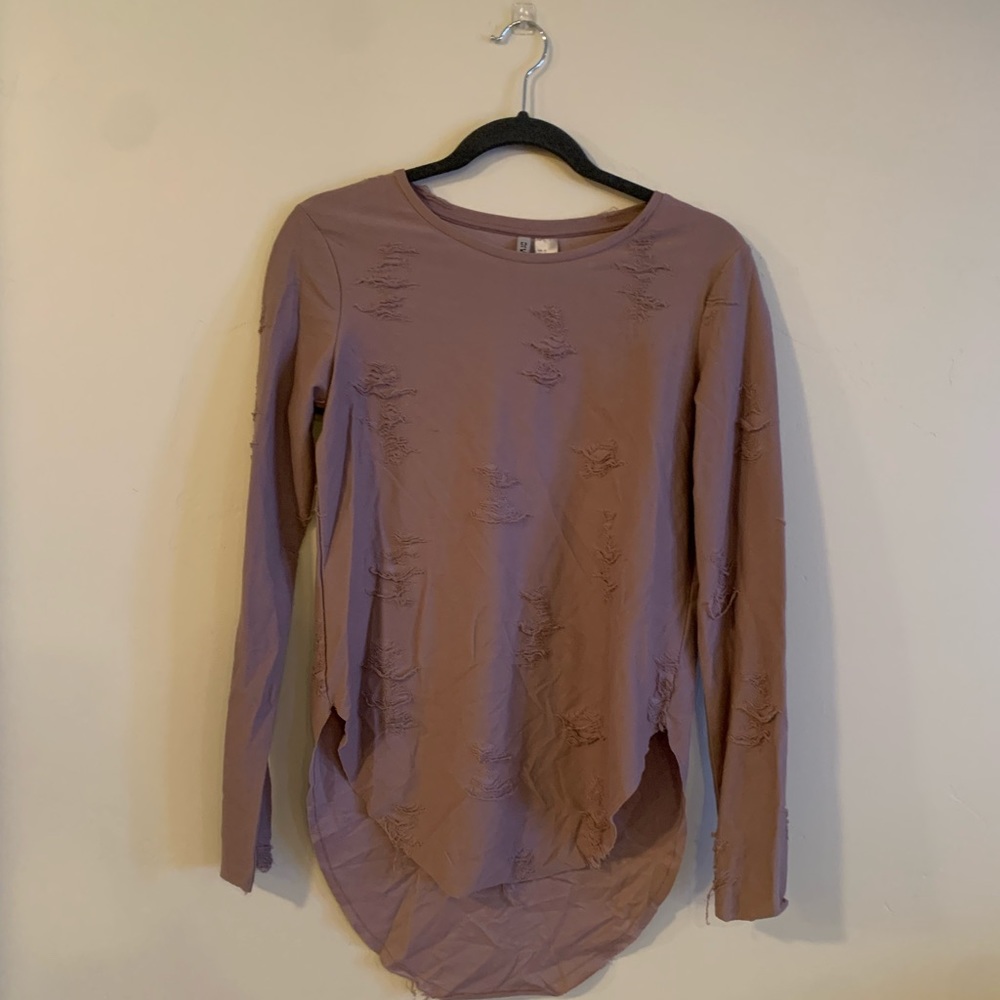Divided H&M Distressed Long Sleeve Shirt